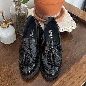 Jones New York Black Patent Tassel Loafers